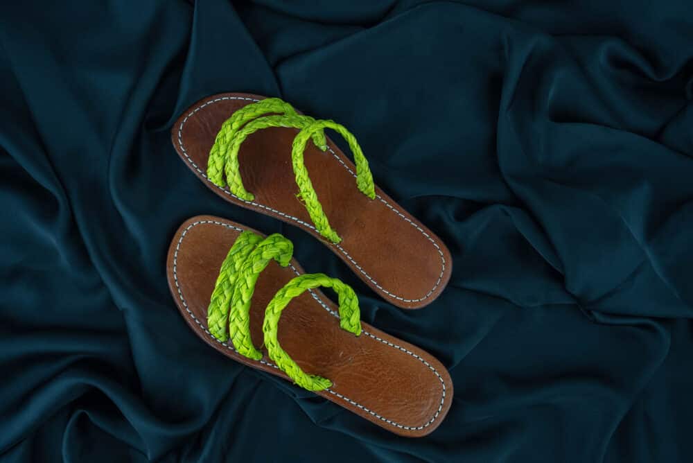 Adorable Summer Slide Raffia Shoes with natural raffia material, perfect for casual summer wear