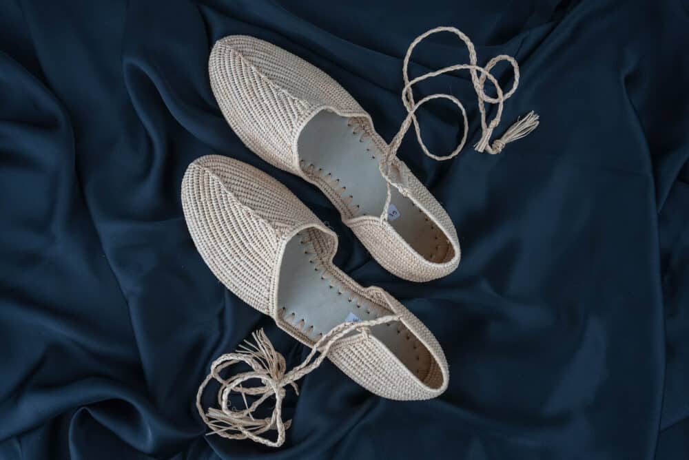 Authentic Beige Raffia Sandal with natural raffia weaving, perfect for summer fashion