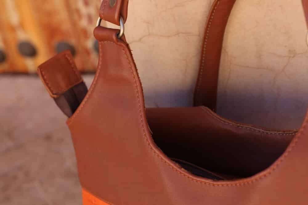 Stunning leather duffle bag for picnic essentials