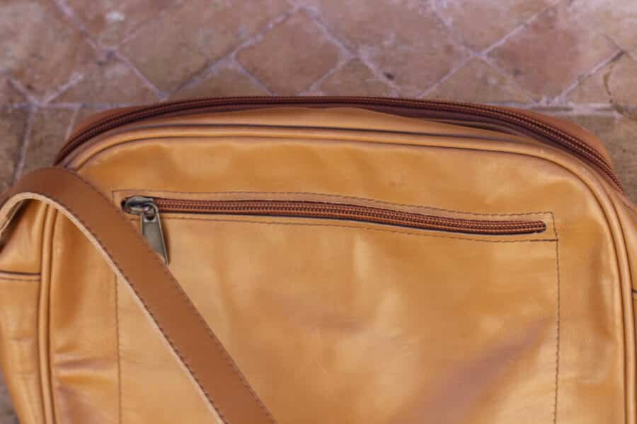 Close-up of leather texture Enchant Cross Over Bag