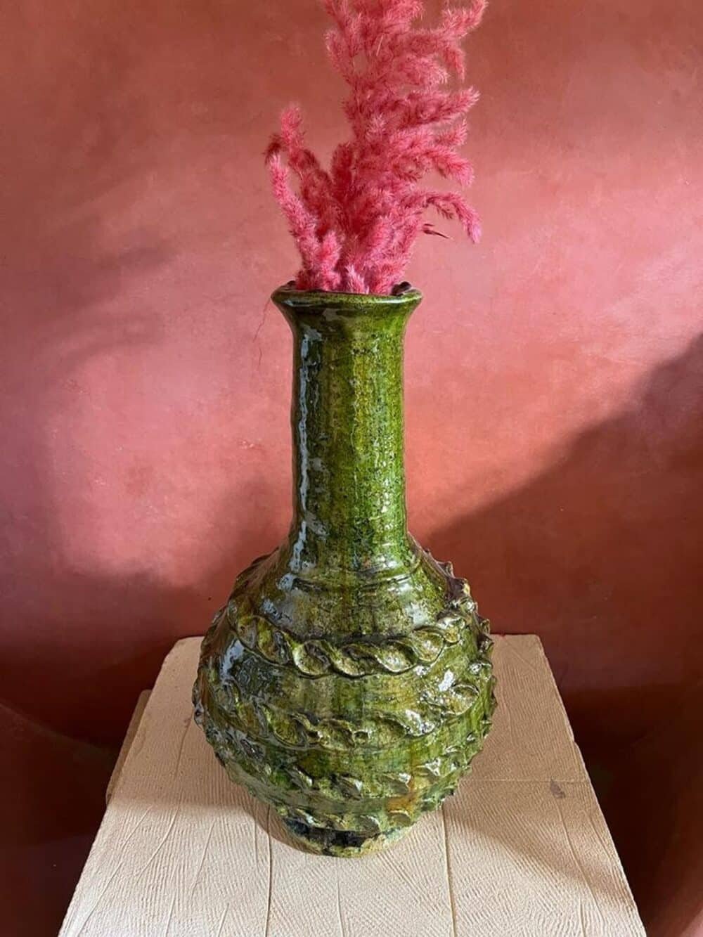 Awesome Green Ceramic Vase - Decorative floral container