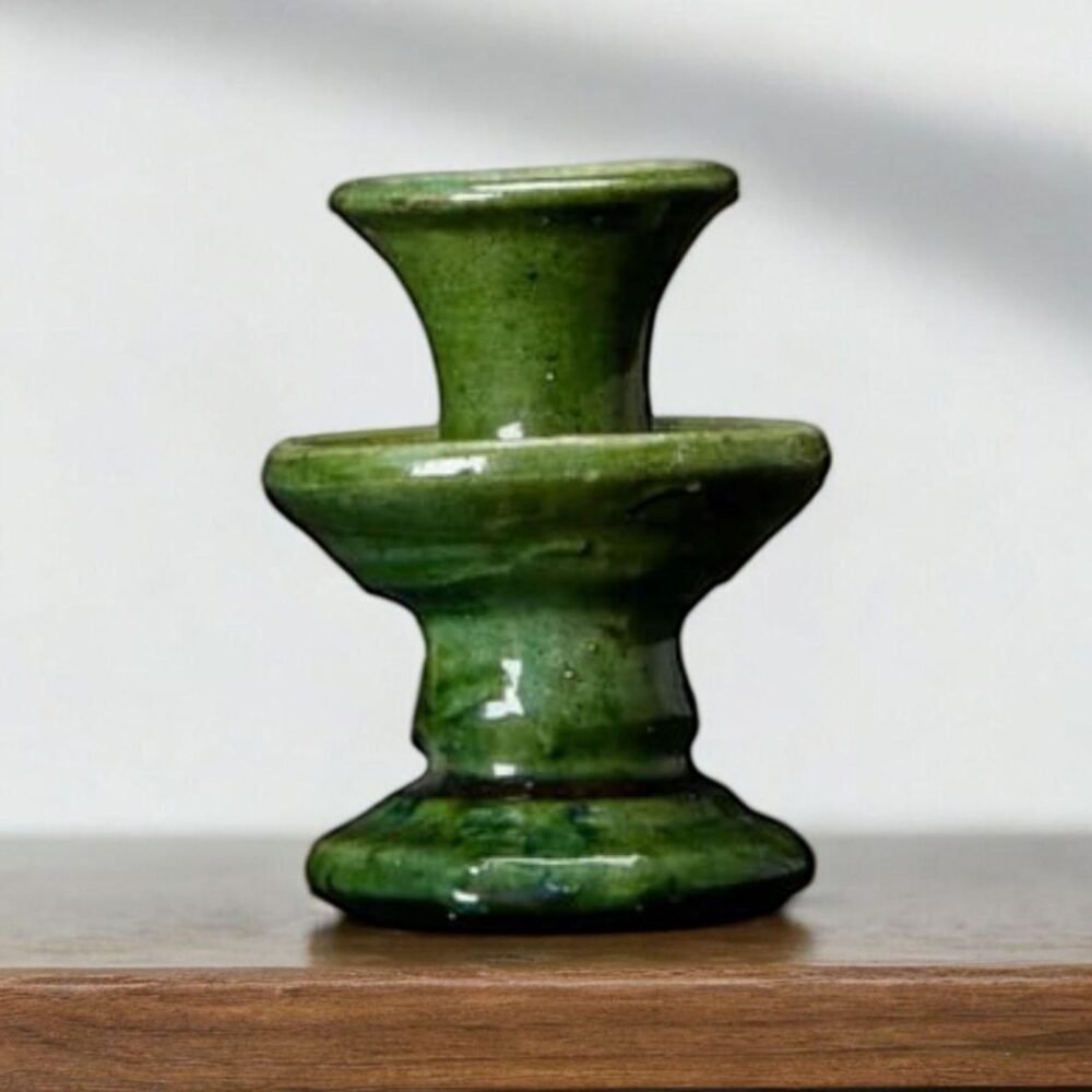 Artistic ceramic candlestick holder with minimalist decor