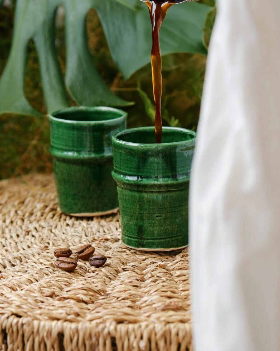 Close-up of the ceramic Authentic Coffee Cup handle.