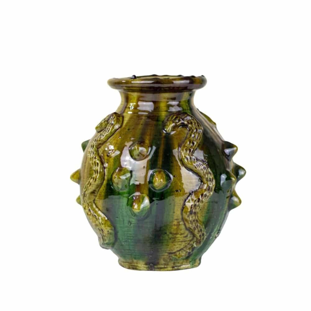 Decorative ceramic vase in vintage design, ideal for floral arrangements