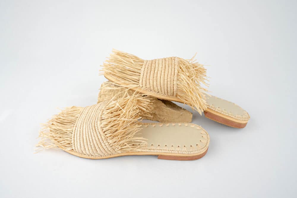 Close-up of the raffia texture on the Gorgeous Raffia Shoes