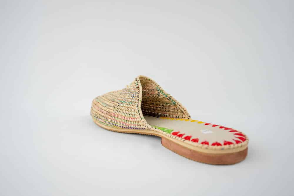 Side view of the Badass Raffia Sandal highlighting its comfortable design